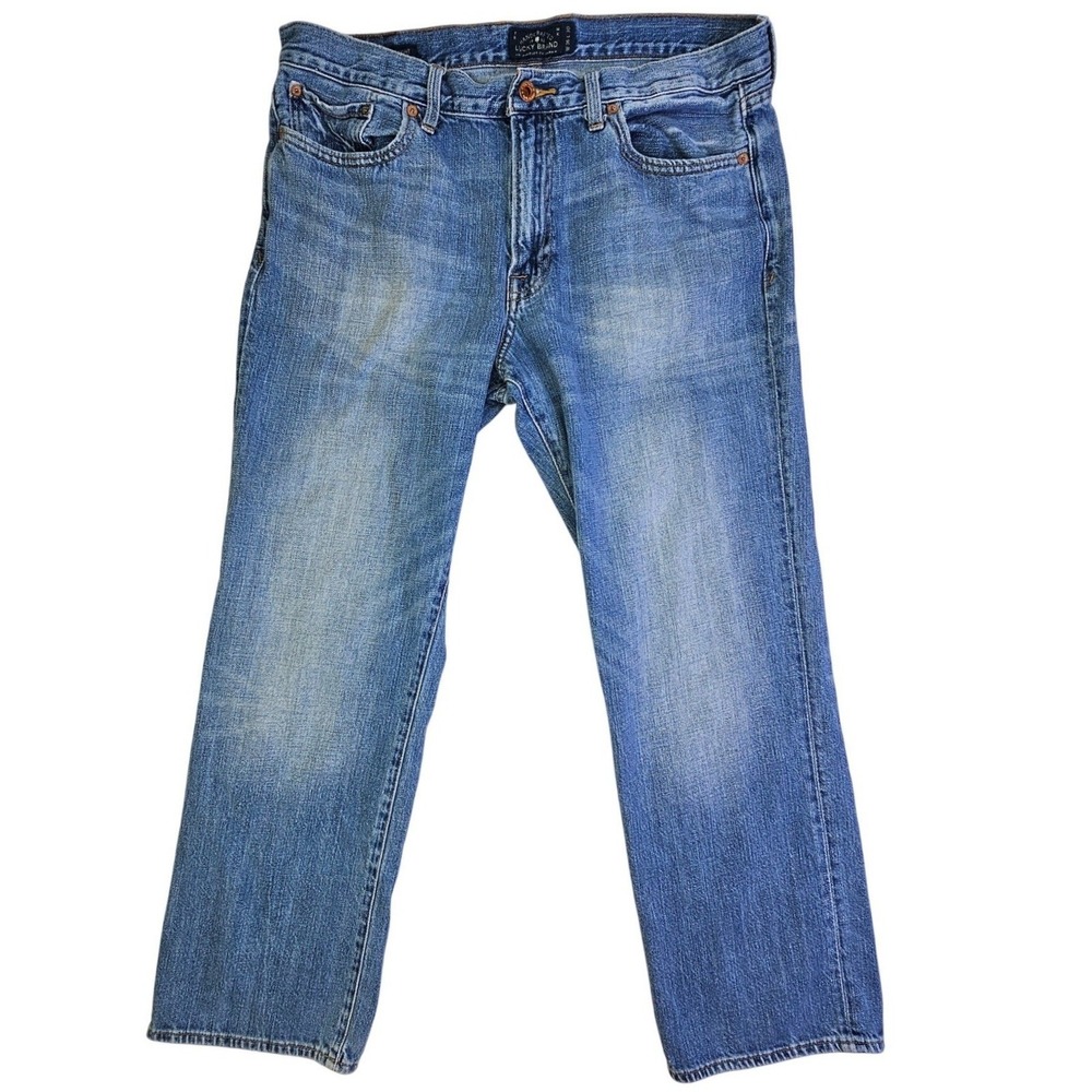 Lucky Brand 361 Vintage Straight Mens Blue‎ Medium Wash Denim Jeans 36x30